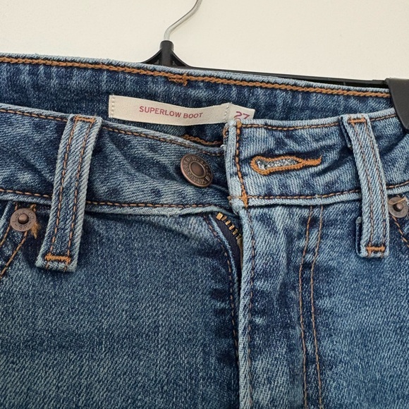 Levi's Superlow Bootcut blue jeans , denim 27 regular by 30 short rise - Picture 6 of 9
